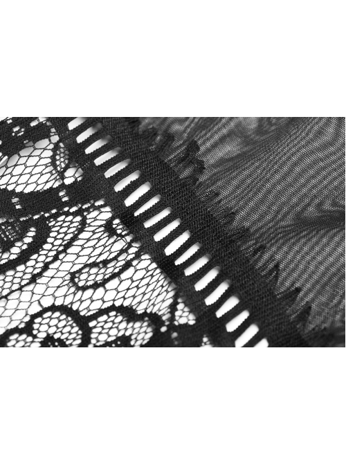 Big Hood Black Gothic Lace Sleeveless Cloak