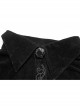 Placket Embroidery Angled Cuff Black Gothic Flocking Lace Shirt