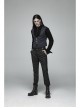 Placket Embroidery Angled Cuff Black Gothic Flocking Lace Shirt