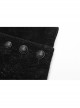 Placket Embroidery Angled Cuff Black Gothic Flocking Lace Shirt