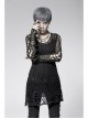 Black Broken Holes Long Sleeve Round Collar Punk Sweater