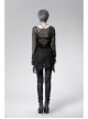 Black Broken Holes Long Sleeve Round Collar Punk Sweater