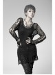 Black Broken Holes Long Sleeve Round Collar Punk Sweater