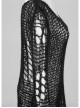 Black Broken Holes Long Sleeve Round Collar Punk Sweater