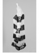 Black And White Broken Holes Long Sleeve Round Collar Punk Sweater