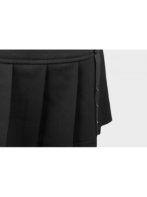 Black Cross Sagging Belt Lace Hem Punk Short Skirt
