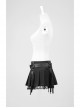 Black Cross Sagging Belt Lace Hem Punk Short Skirt