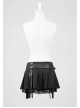 Black Cross Sagging Belt Lace Hem Punk Short Skirt