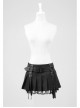 Black Cross Sagging Belt Lace Hem Punk Short Skirt