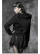 Black Cross Sagging Belt Lace Hem Punk Short Skirt