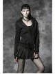 Black Cross Sagging Belt Lace Hem Punk Short Skirt