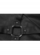 Metal Ring Cross-Connect Irregular Bandage Bag Loop High Waist Back Lace-Up Black Punk Skirt