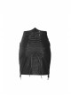 Metal Ring Cross-Connect Irregular Bandage Bag Loop High Waist Back Lace-Up Black Punk Skirt