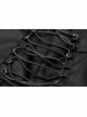Metal Ring Cross-Connect Irregular Bandage Bag Loop High Waist Back Lace-Up Black Punk Skirt