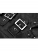 Metal Ring Cross-Connect Irregular Bandage Bag Loop High Waist Back Lace-Up Black Punk Skirt