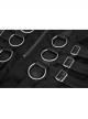 Metal Hasp Leather Bandage Front Pockets Frill Hem Black Punk Kilt