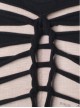 Black Hollow Worn-Out Strips Long Sleeve Punk Tight T-Shirt
