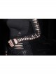 Black Hollow Worn-Out Strips Long Sleeve Punk Tight T-Shirt