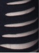 Black Hollow Worn-Out Strips Long Sleeve Punk Tight T-Shirt