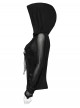 Big Hood Chest Pockets Metal Ring Bandage Roping Mesh Long Sleeve Black Punk T-Shirt