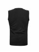 Chest Metal Ring Blasting Cracks Leather Hasp Shoulder Rivet Black Punk Vest