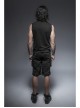 Chest Metal Ring Blasting Cracks Leather Hasp Shoulder Rivet Black Punk Vest