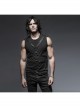 Chest Metal Ring Blasting Cracks Leather Hasp Shoulder Rivet Black Punk Vest