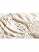 Off-White Jacquard Striped Off-Shoulder Big Neckband Chest Lace-Up Waist Elastic Band Punk T-Shirt