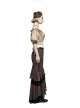 Off-White Jacquard Striped Off-Shoulder Big Neckband Chest Lace-Up Waist Elastic Band Punk T-Shirt