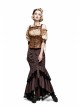 Off-White Jacquard Striped Off-Shoulder Big Neckband Chest Lace-Up Waist Elastic Band Punk T-Shirt
