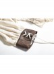 Off-White Jacquard Striped Off-Shoulder Big Neckband Chest Lace-Up Waist Elastic Band Punk T-Shirt