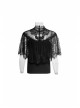 Chest Positioning Flowers Lace Shrug Shawl Buckle Black Gothic T-Shirt