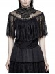 Chest Positioning Flowers Lace Shrug Shawl Buckle Black Gothic T-Shirt