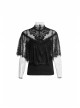 Chest Positioning Flowers Lace Shrug Shawl Buckle Black Gothic T-Shirt
