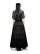 Chest Positioning Flowers Lace Shrug Shawl Buckle Black Gothic T-Shirt