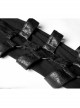 Shoulder Protection Heavy Metal Rings Leather Hasp Long Sleeve Black Punk T-Shirt