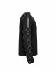 Shoulder Protection Heavy Metal Rings Leather Hasp Long Sleeve Black Punk T-Shirt