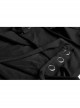 High Collar Chest Metal Rings Sagging Straps Splice Mesh Burring Black Punk Skinny T-Shirt