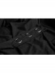 High Collar Chest Metal Rings Sagging Straps Splice Mesh Burring Black Punk Skinny T-Shirt