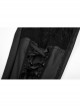 Matt Elastic PU Leather Knitted Splice Mesh Skull Embroidered Black Gothic Leggings