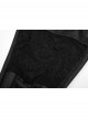 Matt Elastic PU Leather Knitted Splice Mesh Skull Embroidered Black Gothic Leggings