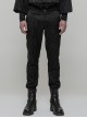Woven Jacquard High Waist Ribbon Side Pocket Black Gothic Retro Pants