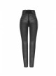 High Waist Flower Weaves The Ribbon Decoration Lace-Up Black Gothic Jacquard Tight Pants