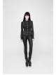 High Waist Flower Weaves The Ribbon Decoration Lace-Up Black Gothic Jacquard Tight Pants