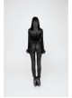 High Waist Flower Weaves The Ribbon Decoration Lace-Up Black Gothic Jacquard Tight Pants