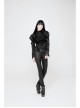 High Waist Flower Weaves The Ribbon Decoration Lace-Up Black Gothic Jacquard Tight Pants