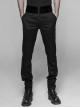 Dark Woven Waist-Head Splice Weft Velveteen Printing Lace-Up Black Gothic Trousers