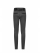 Dark Woven Waist-Head Splice Weft Velveteen Printing Lace-Up Black Gothic Trousers
