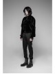 Dark Woven Waist-Head Splice Weft Velveteen Printing Lace-Up Black Gothic Trousers