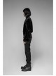 Dark Woven Waist-Head Splice Weft Velveteen Printing Lace-Up Black Gothic Trousers
